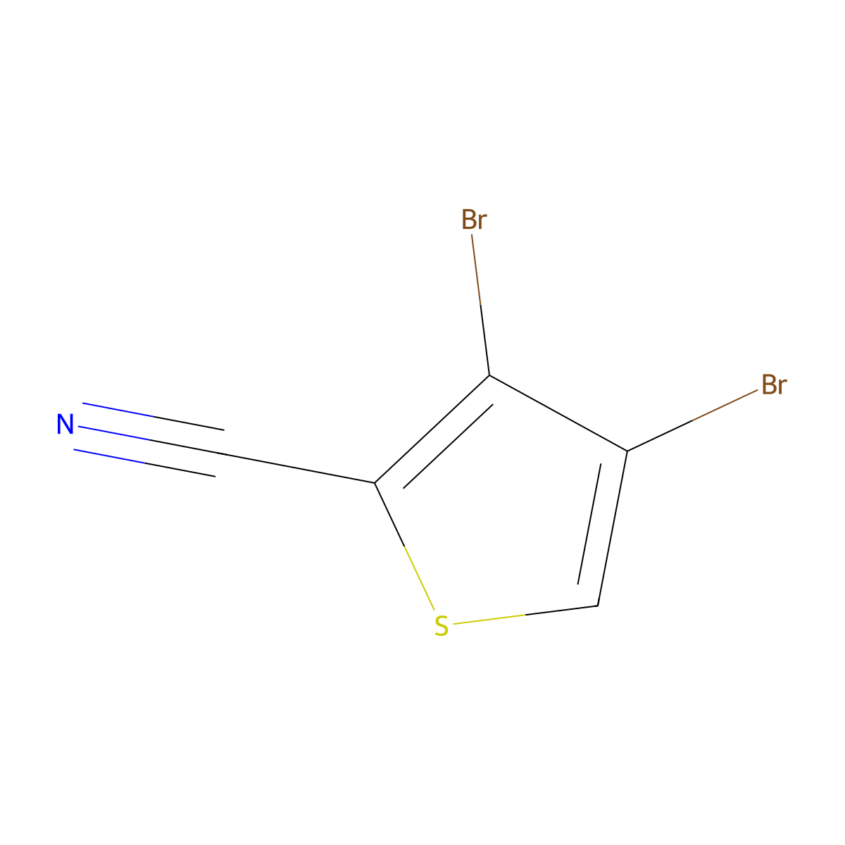 3,4-Dibromothiophene-2-carbonitrile molecular structure, CAS 1174534-96-3