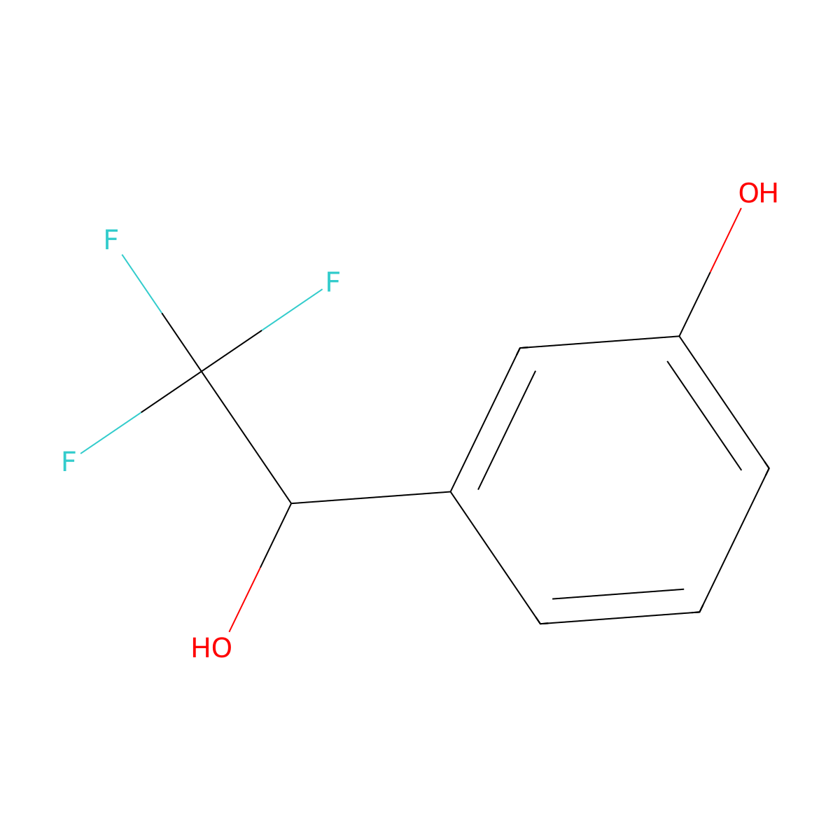 3-(2,2,2-Trifluoro-1-hydroxyethyl)phenol molecular structure, CAS 1174535-44-4