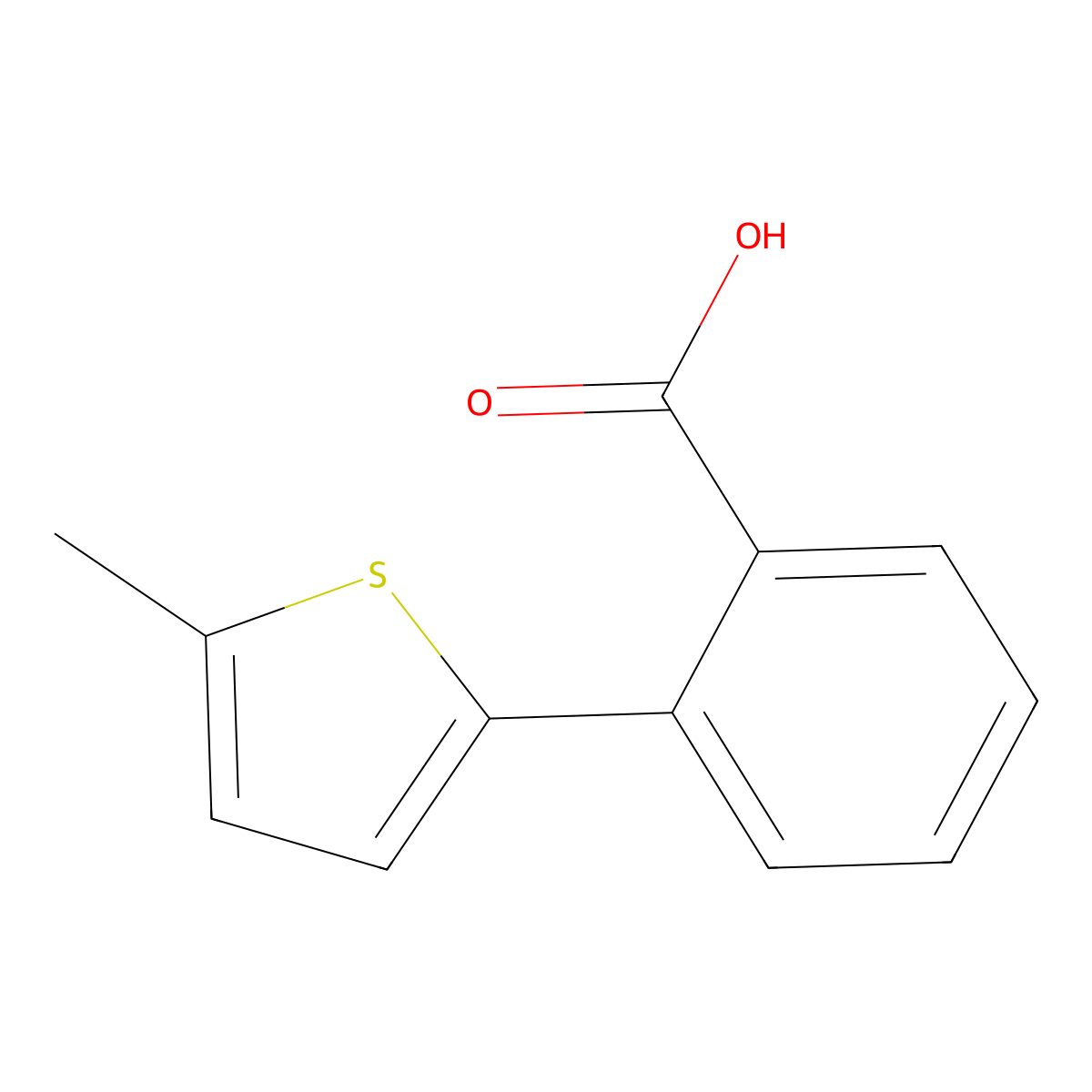 2-(5-Methyl-2-thienyl)benzoic acid molecular structure, CAS 1174535-45-5