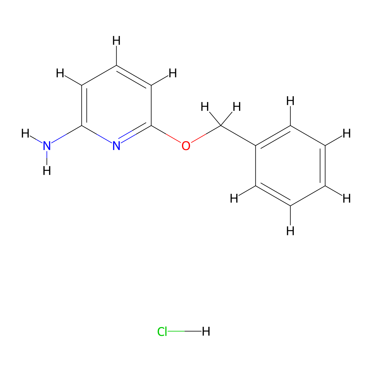 2-Pyridinamine, 6-(phenylmethoxy)-, hydrochloride (1:1) molecular structure, CAS 1174537-79-1