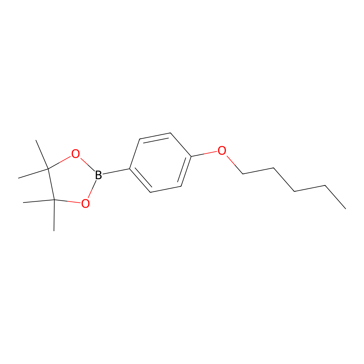 4,4,5,5-Tetramethyl-2-(4-(pentyloxy)phenyl)-1,3,2-dioxaborolane molecular structure, CAS 1174548-77-6