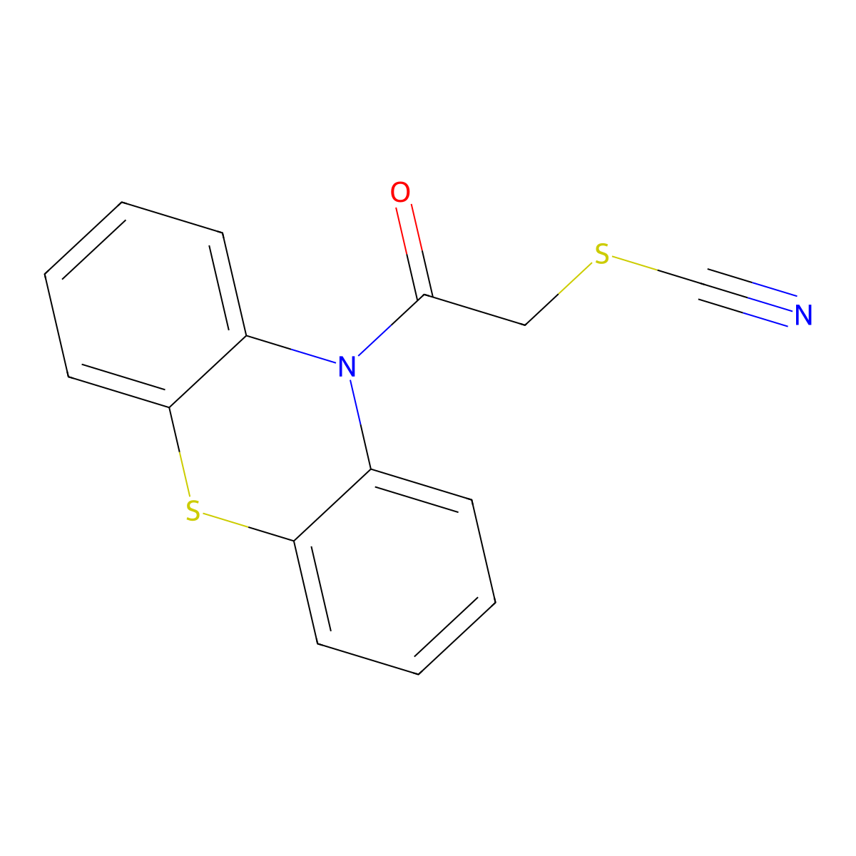 2-oxo-2-(10H-phenothiazin-10-yl)ethyl thiocyanate molecular structure, CAS 117456-43-6