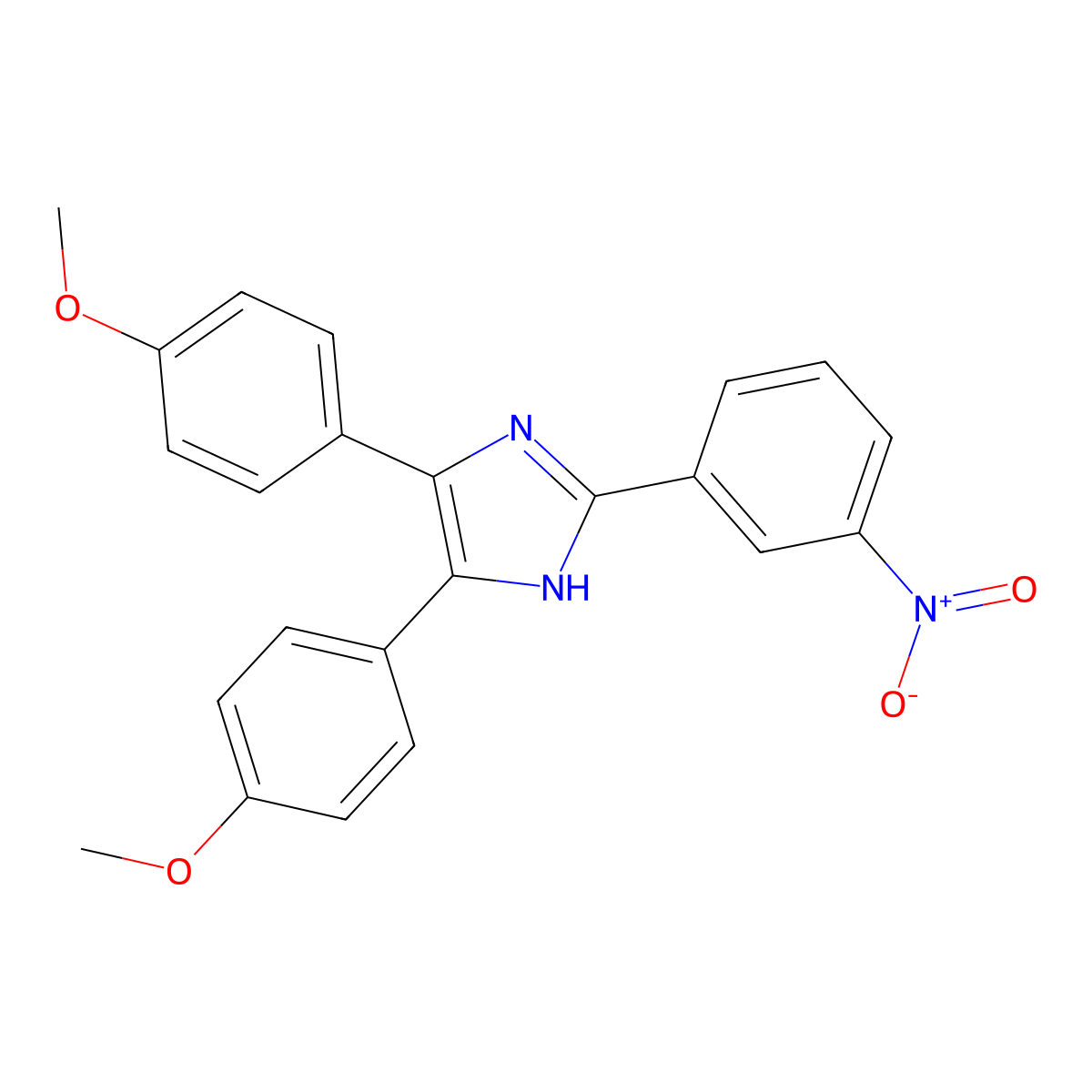 1H-Imidazole, 4,5-bis(4-methoxyphenyl)-2-(3-nitrophenyl)- molecular structure, CAS 117456-94-7