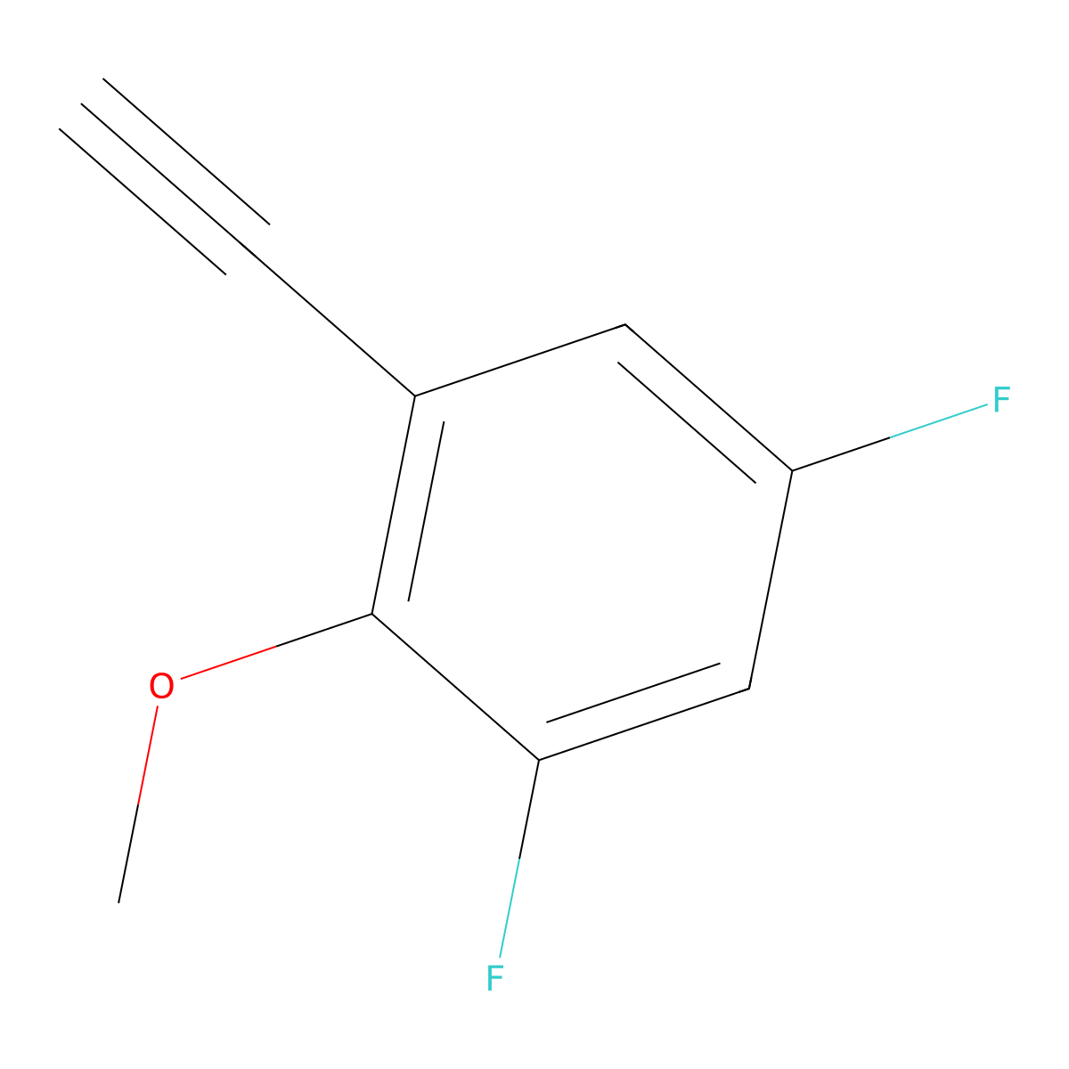 1-Ethynyl-3,5-difluoro-2-methoxybenzene molecular structure, CAS 1174572-32-7
