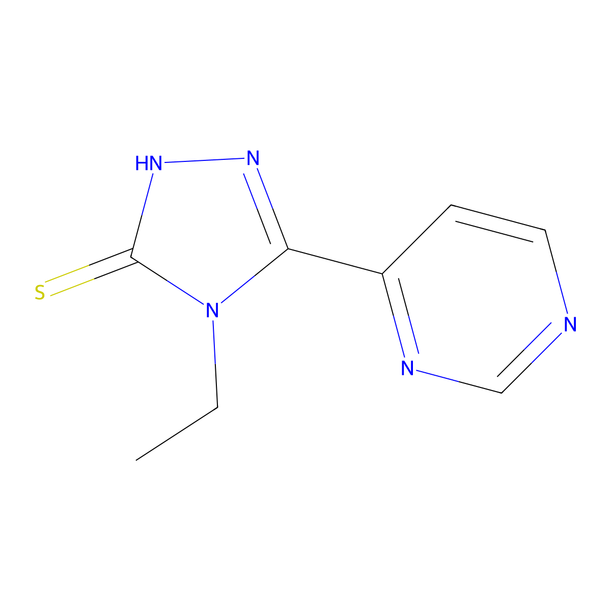 4-Ethyl-5-(pyrimidin-4-yl)-4H-1,2,4-triazole-3-thiol molecular structure, CAS 1174579-48-6