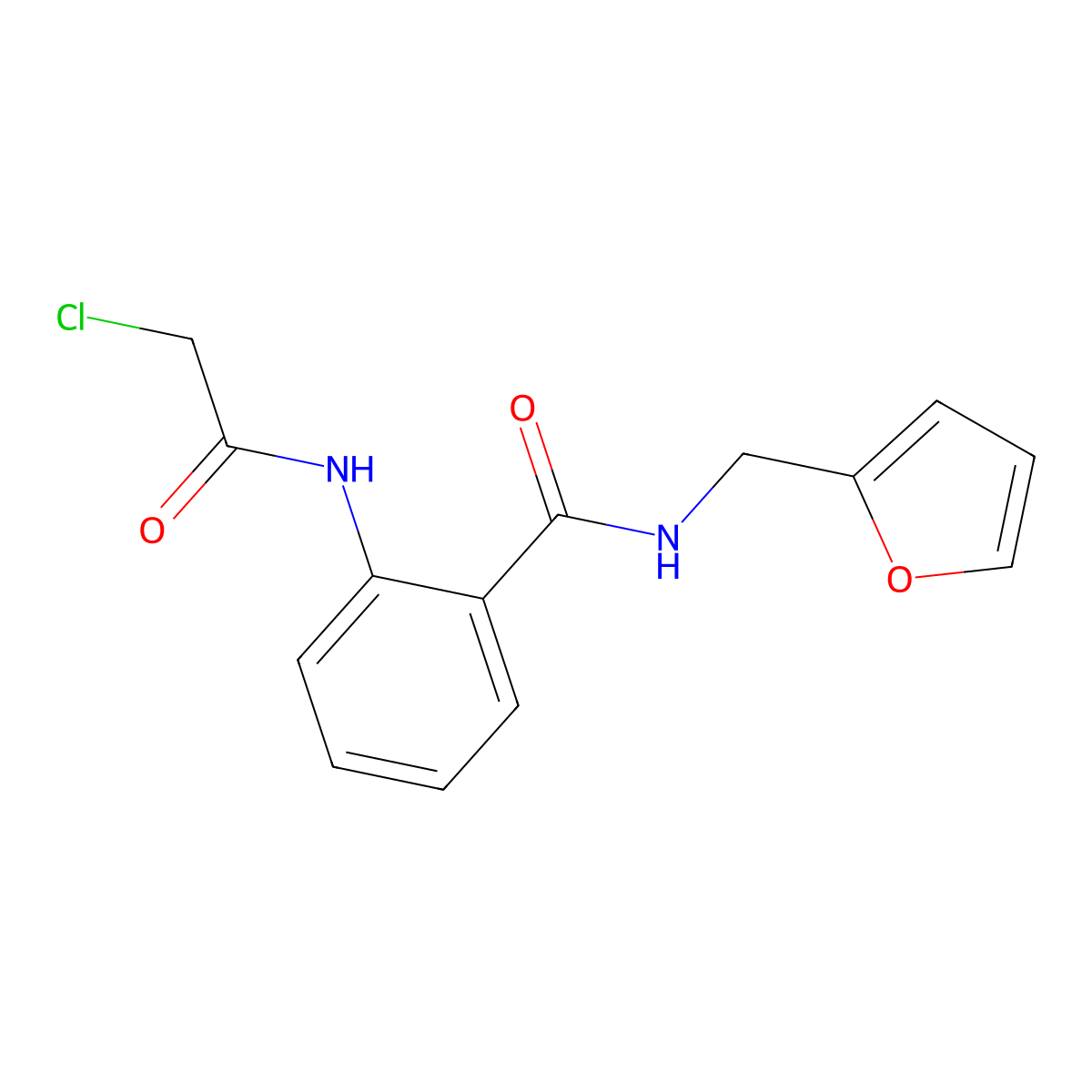 2-(2-chloroacetamido)-N-((furan-2-yl)methyl)benzamide molecular structure, CAS 117459-38-8