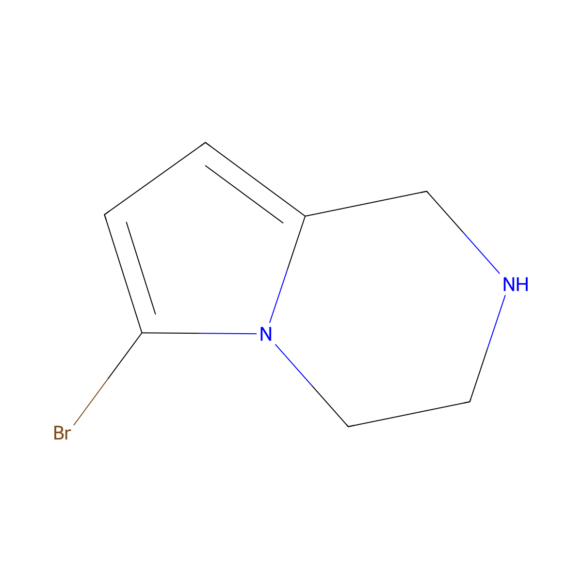 6-Bromo-1,2,3,4-tetrahydropyrrolo[1,2-a]pyrazine molecular structure, CAS 1174645-20-5