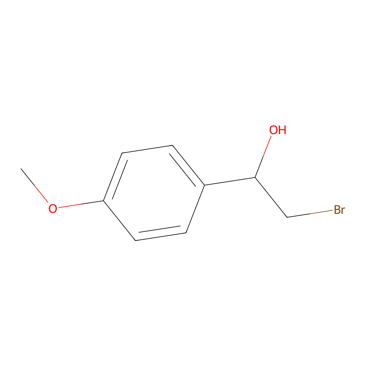 (R)-2-Bromo-1-(4-methoxyphenyl)ethanol molecular structure, CAS 117465-37-9