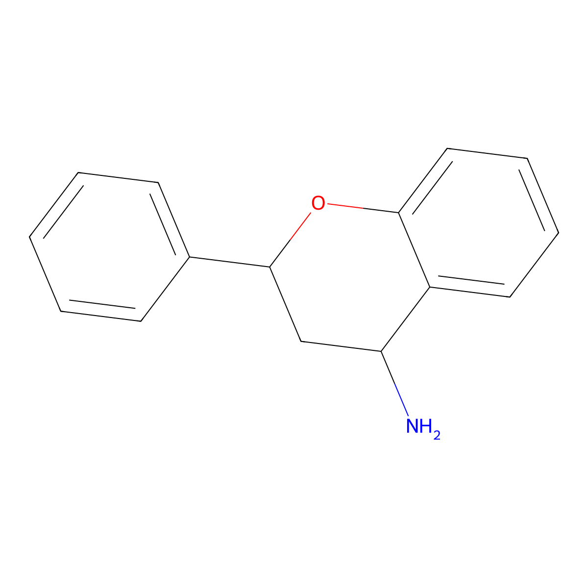 rac-(2R,4S)-2-phenyl-3,4-dihydro-2H-1-benzopyran-4-amine molecular structure, CAS 117465-44-8