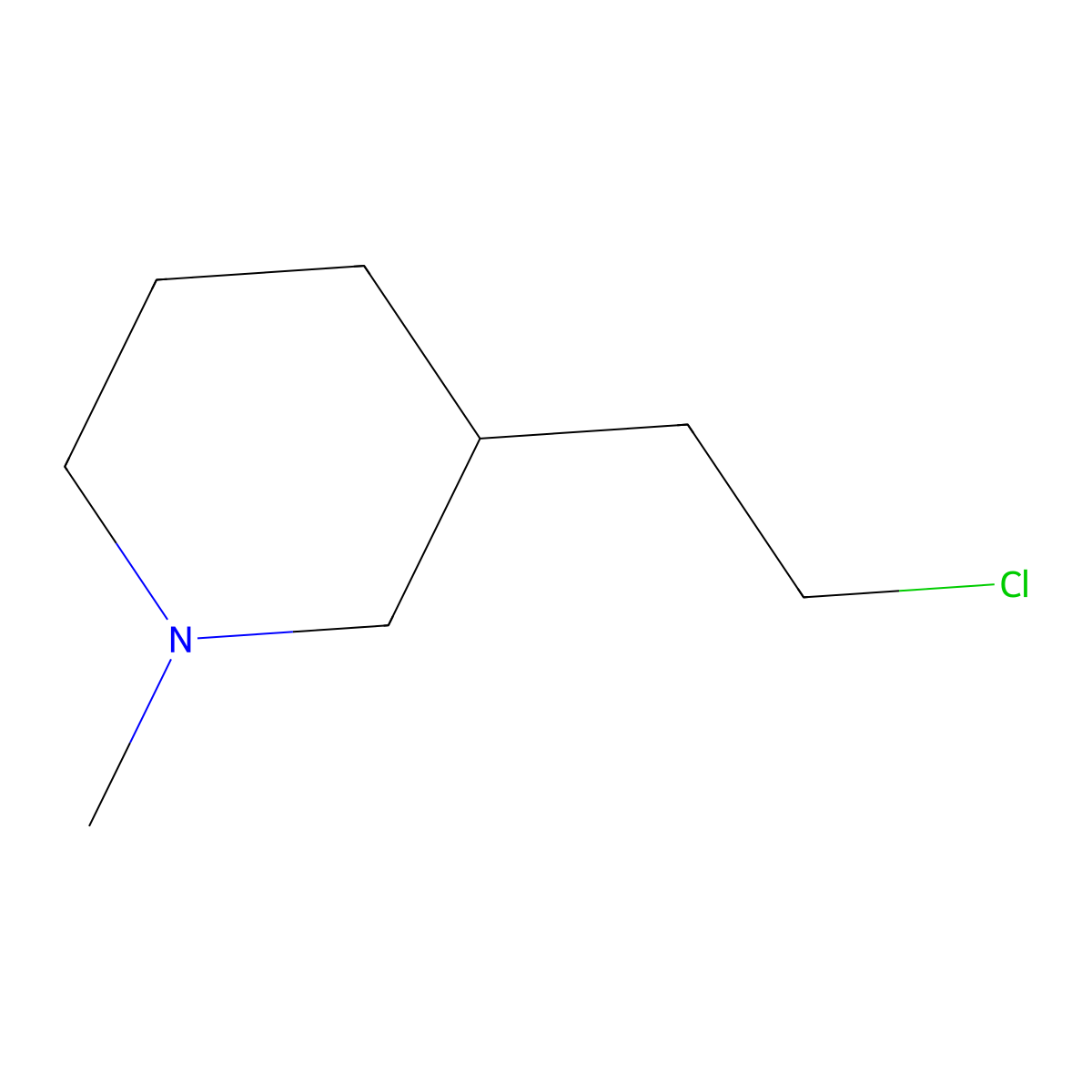 3-(2-Chloroethyl)-1-methylpiperidine molecular structure, CAS 1174651-05-8