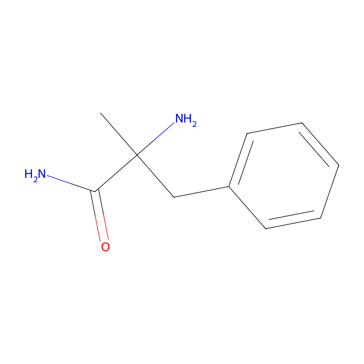 2-Amino-2-methyl-3-phenylpropanamide molecular structure, CAS 117466-13-4