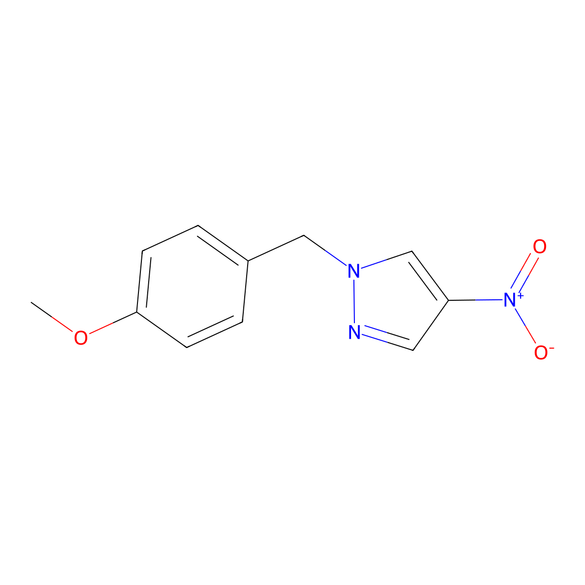 1-(4-Methoxybenzyl)-4-nitro-1H-pyrazole molecular structure, CAS 1174665-61-2