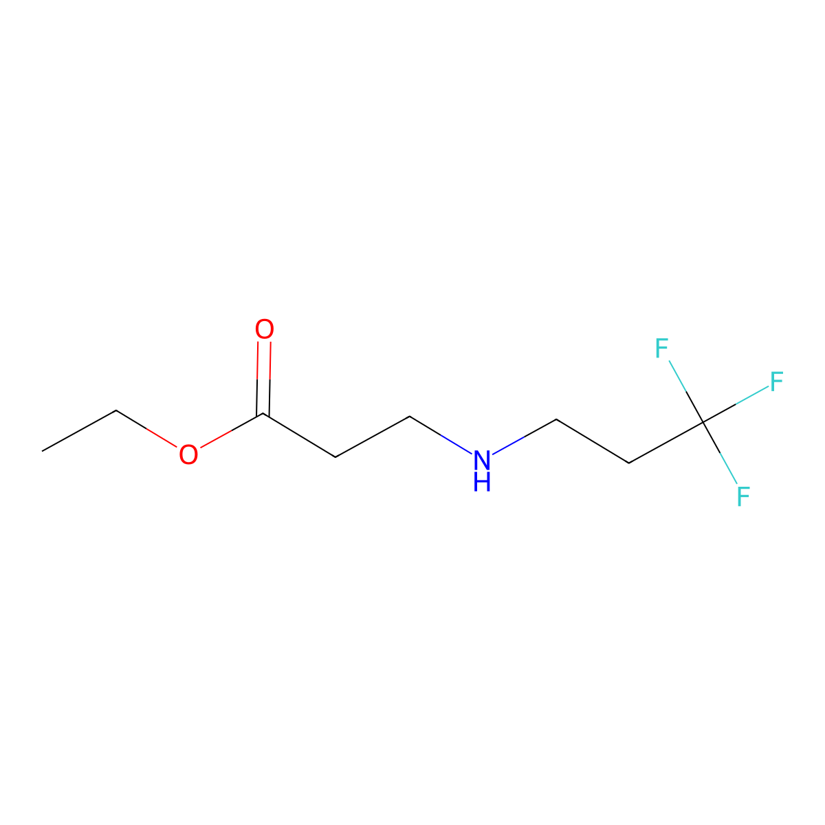 Ethyl 3-[(3,3,3-trifluoropropyl)amino]propanoate molecular structure, CAS 1174668-75-7