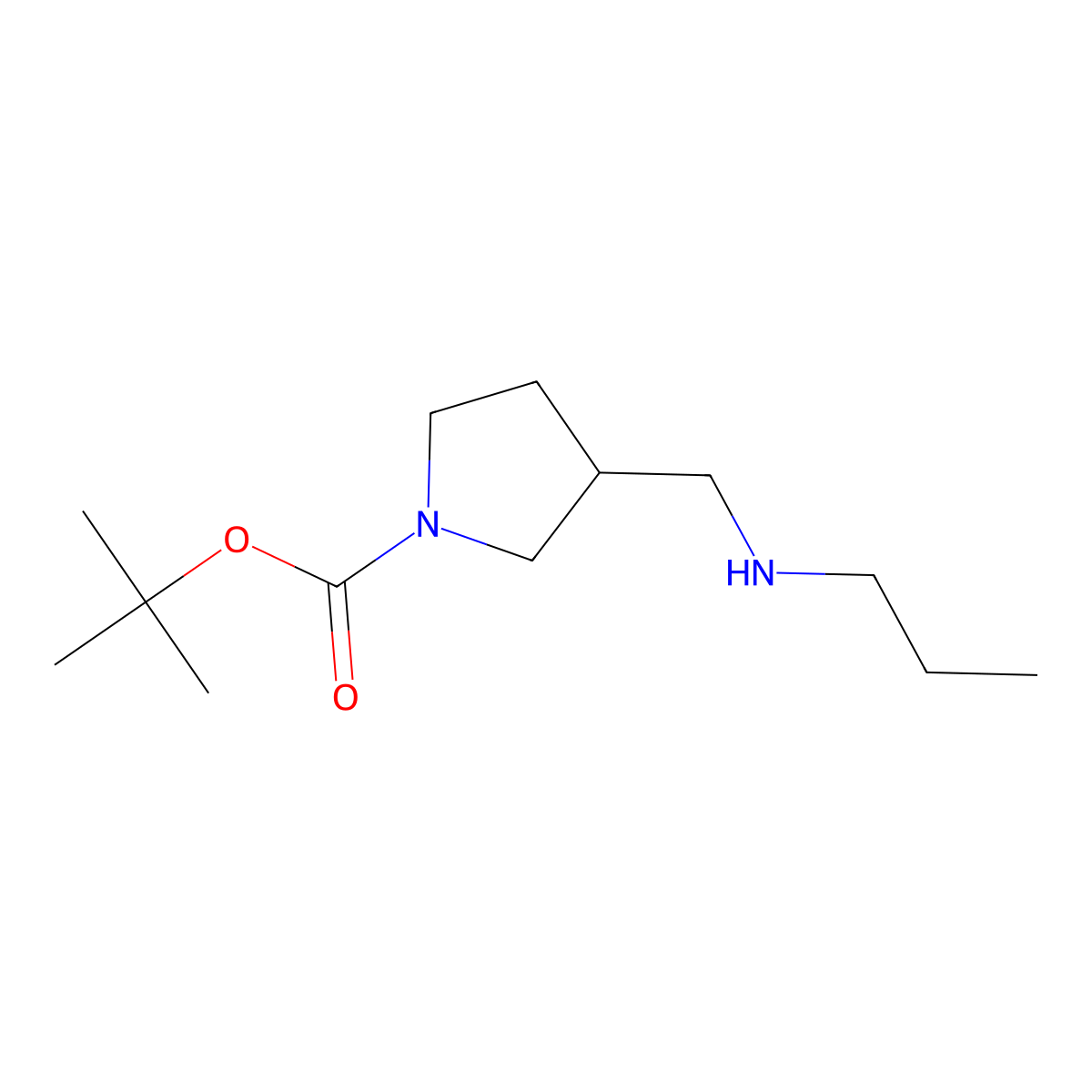 tert-Butyl 3-((propylamino)methyl)pyrrolidine-1-carboxylate molecular structure, CAS 1174668-77-9