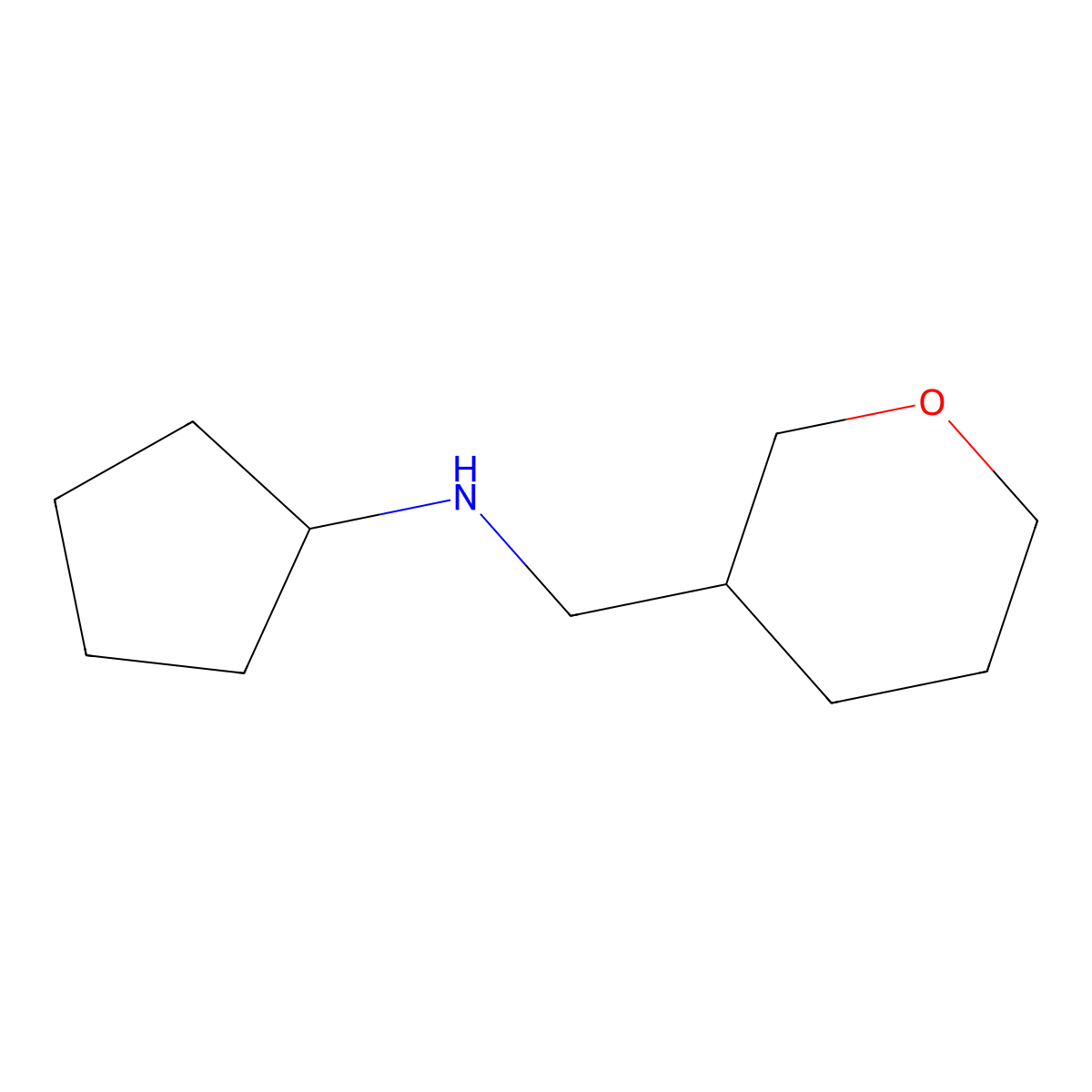 N-[(oxan-3-yl)methyl]cyclopentanamine molecular structure, CAS 1174668-95-1