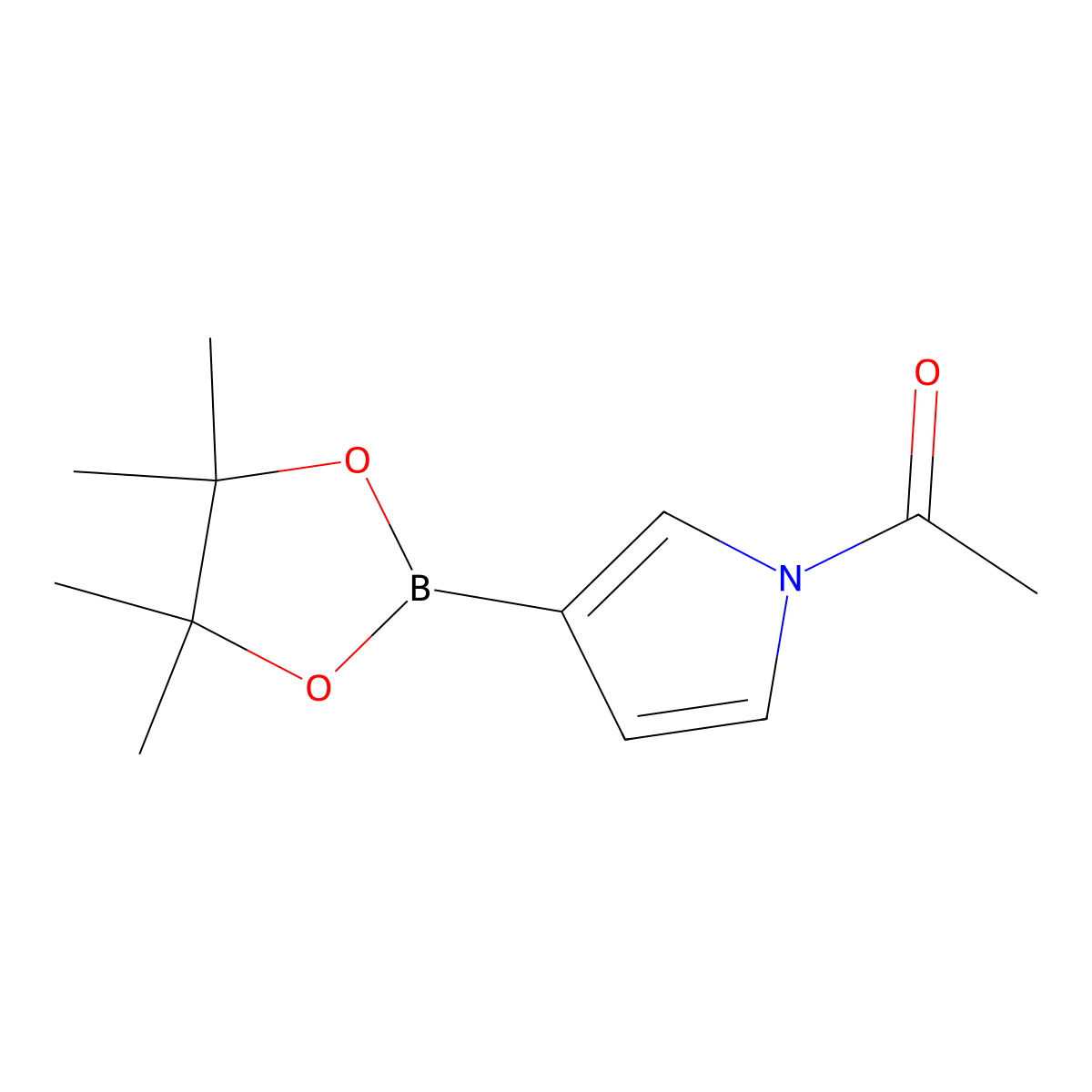 1-(3-(4,4,5,5-Tetramethyl-1,3,2-dioxaborolan-2-yl)-1H-pyrrol-1-yl)ethanone molecular structure, CAS 1174718-91-2