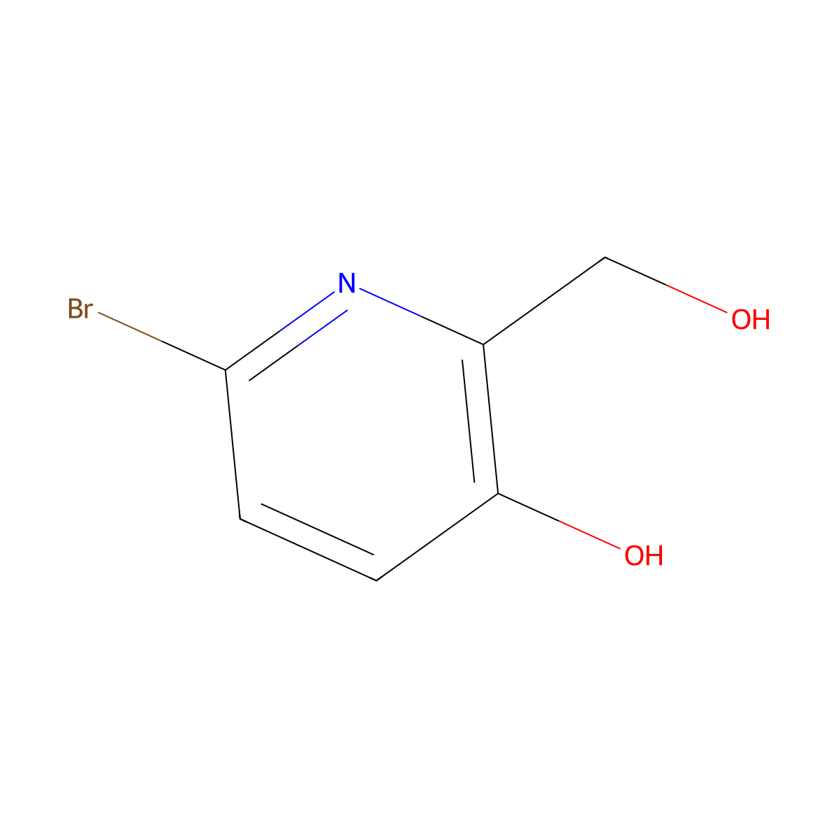 6-Bromo-2-(hydroxymethyl)pyridin-3-ol molecular structure, CAS 1174728-40-5
