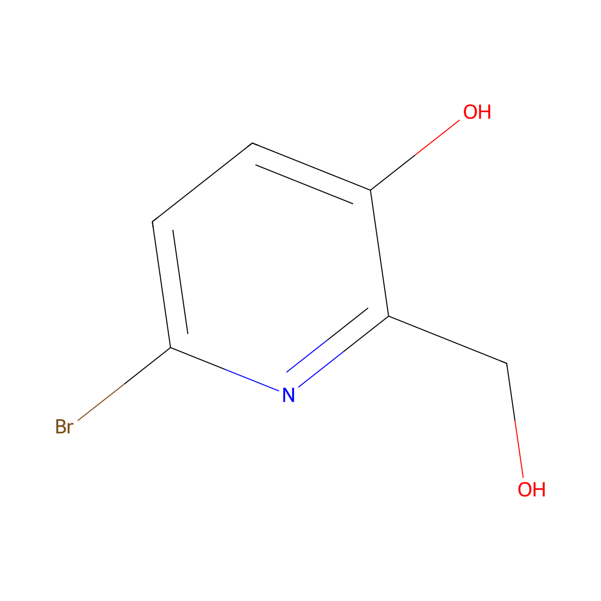 6-Bromo-2-(hydroxymethyl)pyridin-3-ol molecular structure, CAS 1174728-40-5