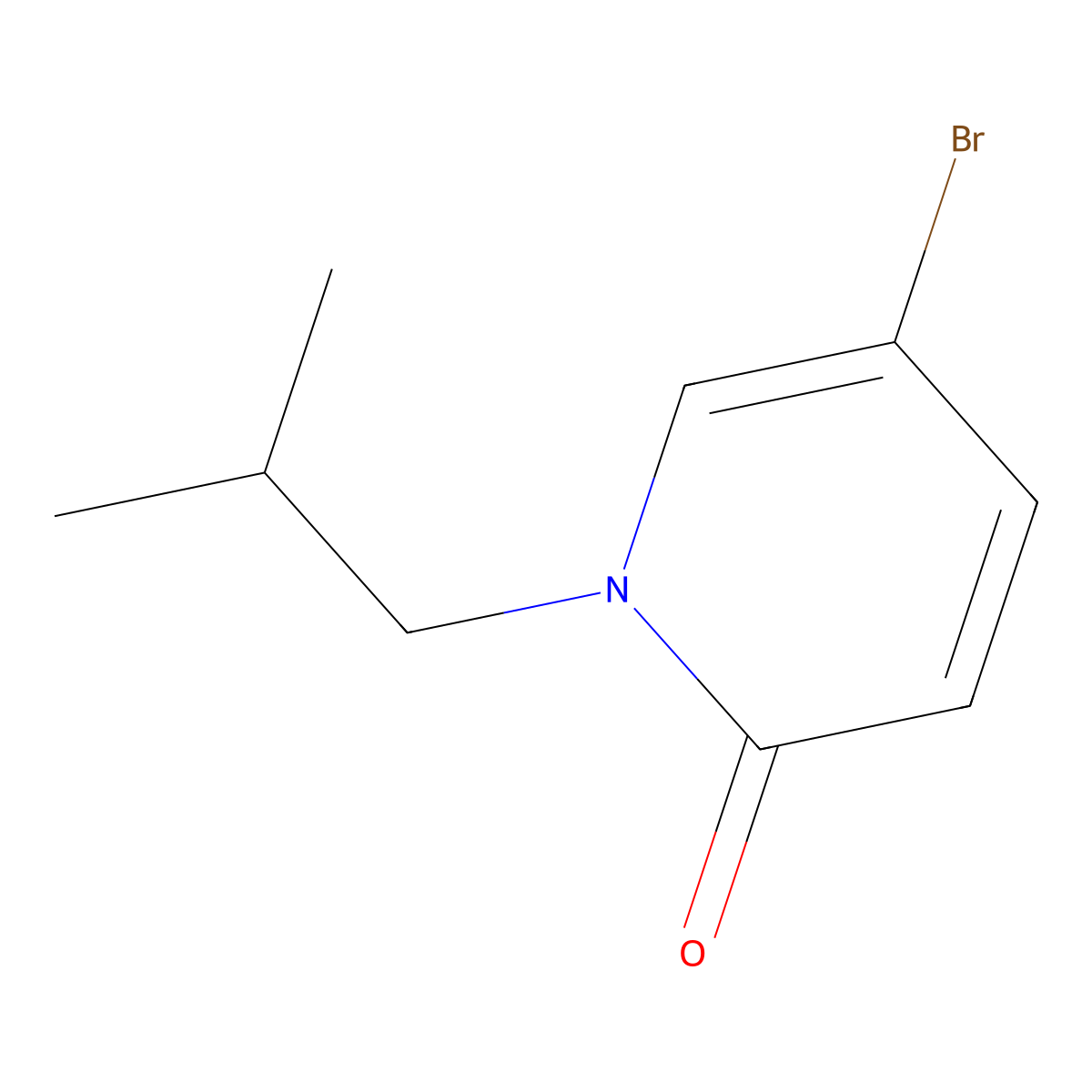 5-Bromo-1-isobutylpyridin-2(1H)-one molecular structure, CAS 1174728-48-3