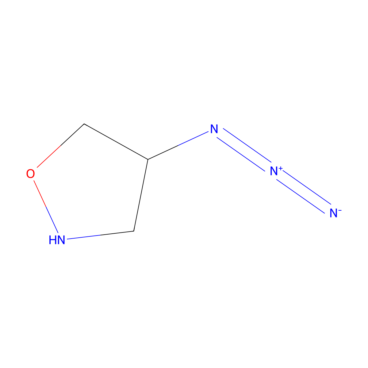 (4S)-4-azido-1,2-oxazolidine molecular structure, CAS 1174730-74-5