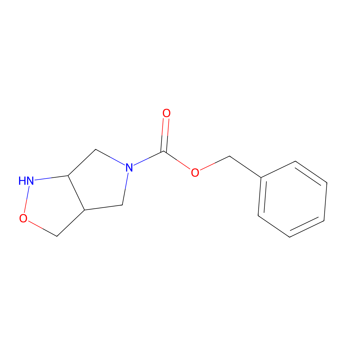 Benzyl tetrahydro-1H-pyrrolo[3,4-C]isoxazole-5(3H)-carboxylate molecular structure, CAS 1174730-77-8