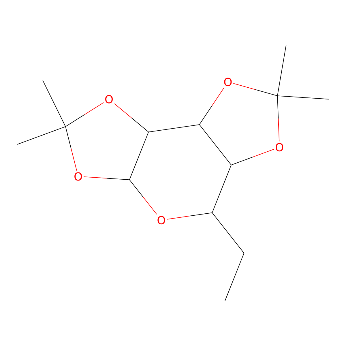 (3AR,5R,5aS,8aS,8bR)-5-ethyl-2,2,7,7-tetramethyltetrahydro-3aH-bis([1,3]dioxolo)[4,5-b:4',5'-d]pyran molecular structure, CAS 117475-49-7