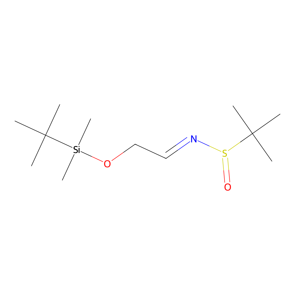 N-[(1E)-2-{[tert-Butyl(dimethyl)silyl]oxy}ethylidene]-2-methylpropane-2-sulfinamide molecular structure, CAS 1174755-32-8