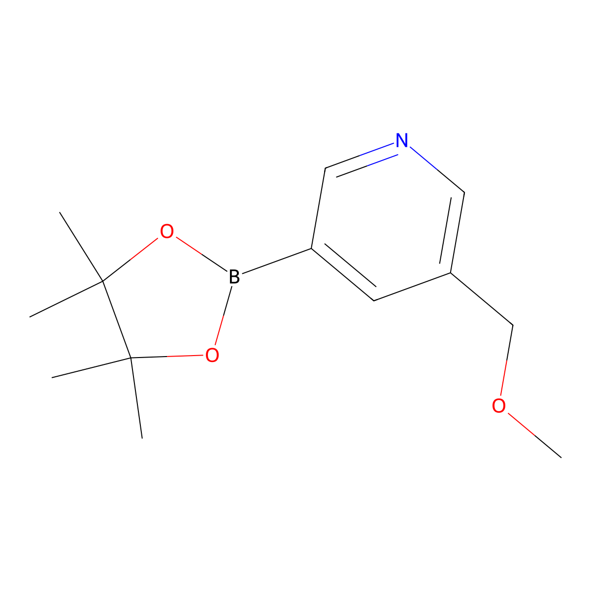 3-(Methoxymethyl)-5-(4,4,5,5-tetramethyl-1,3,2-dioxaborolan-2-yl)pyridine molecular structure, CAS 1174766-05-2