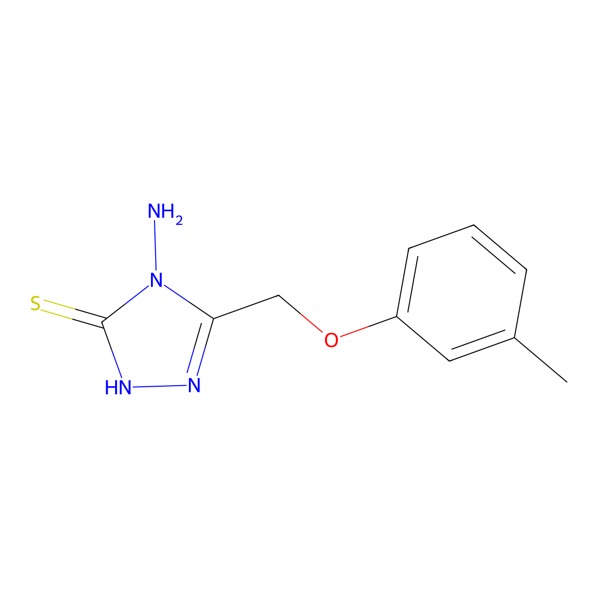 4-amino-5-[(3-methylphenoxy)methyl]-4H-1,2,4-triazole-3-thiol molecular structure, CAS 117480-88-3