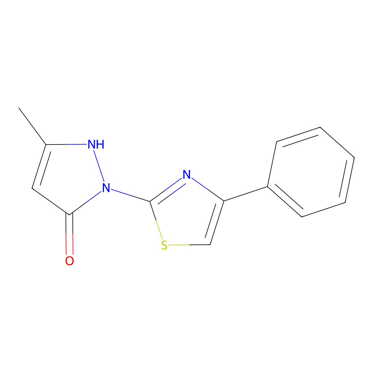 3-methyl-1-(4-phenyl-1,3-thiazol-2-yl)-1H-pyrazol-5-ol molecular structure, CAS 117480-98-5