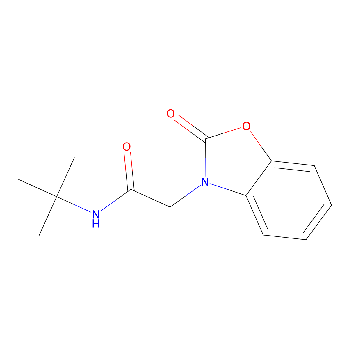 N-tert-butyl-2-(2-oxo-1,3-benzoxazol-3-yl)acetamide molecular structure, CAS 117481-02-4