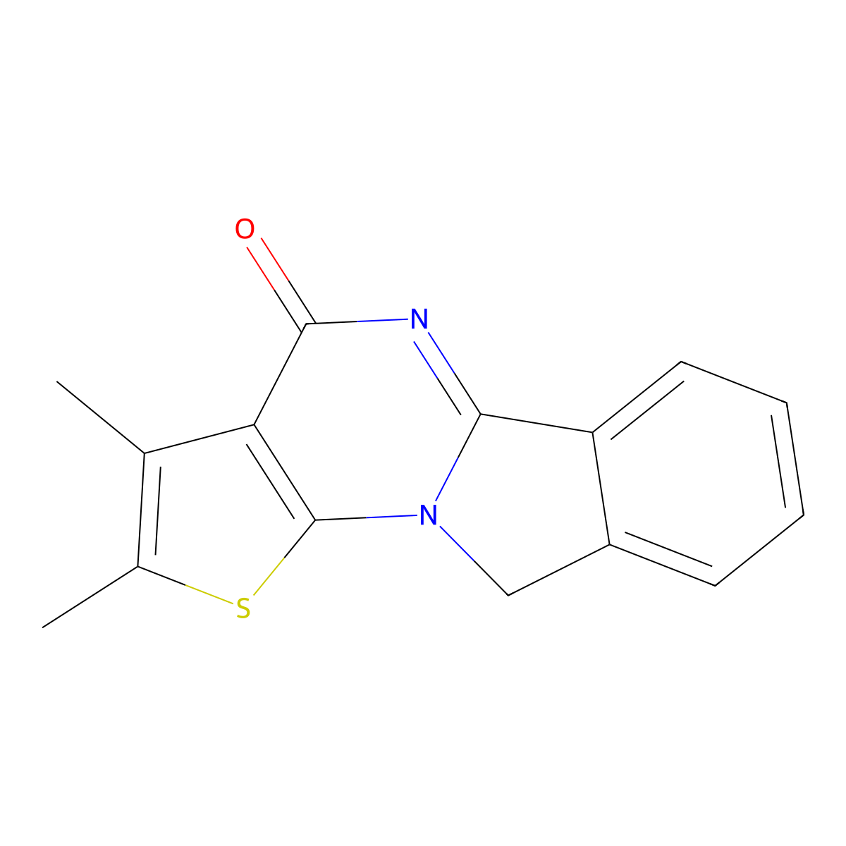2,3-dimethylthieno[3',2':5,6]pyrimido[2,1-a]isoindol-4(10H)-one molecular structure, CAS 117481-10-4