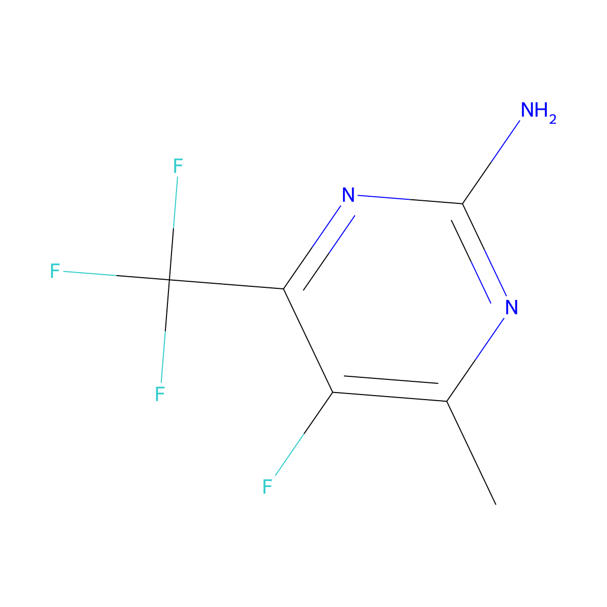 5-Fluoro-4-methyl-6-(trifluoromethyl)pyrimidin-2-amine molecular structure, CAS 117482-31-2