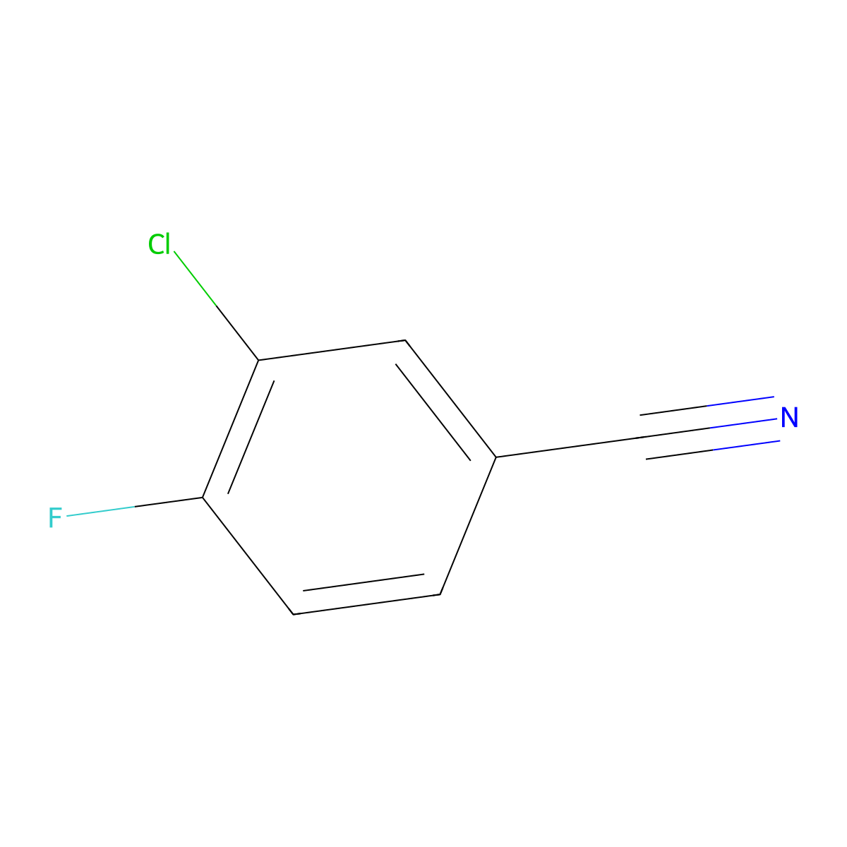 3-Chloro-4-fluorobenzonitrile molecular structure, CAS 117482-84-5