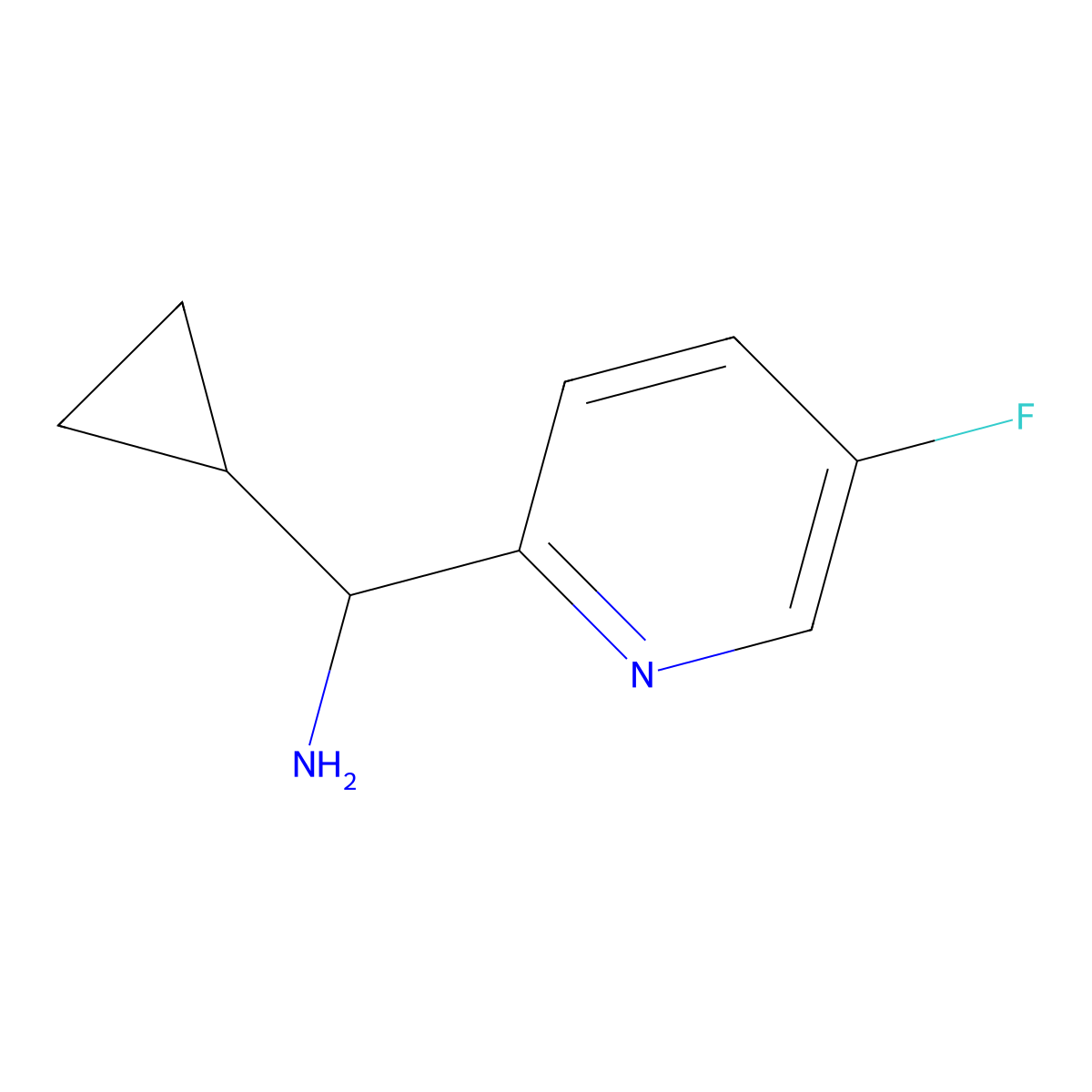 (1S)Cyclopropyl(5-fluoro(2-pyridyl))methylamine molecular structure, CAS 1174826-55-1