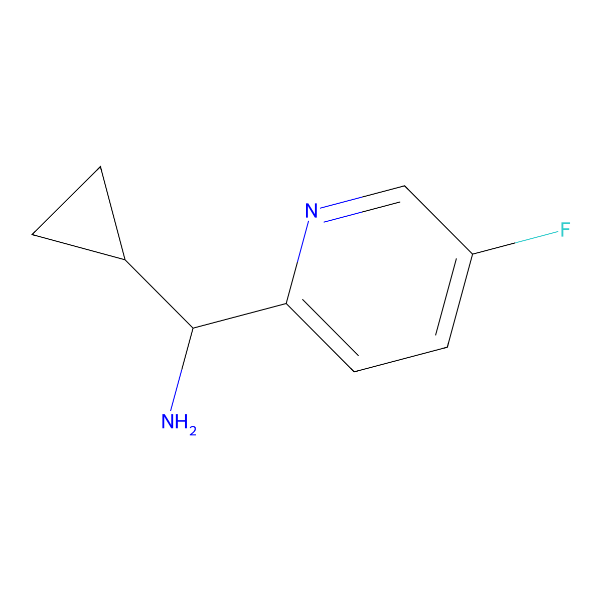 (1S)Cyclopropyl(5-fluoro(2-pyridyl))methylamine molecular structure, CAS 1174826-55-1