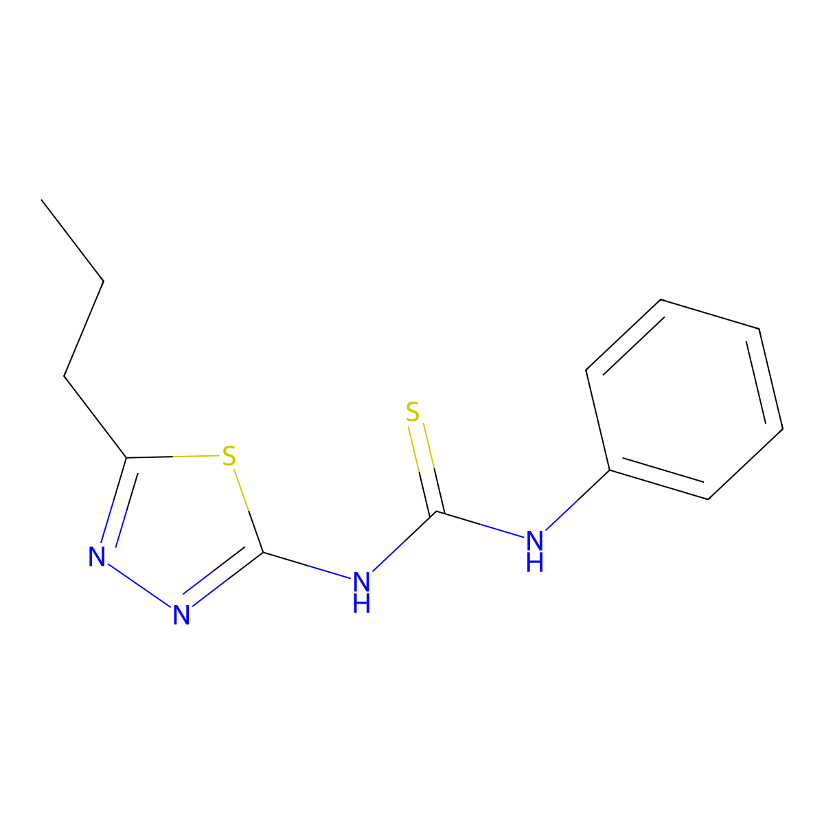 Thiourea, N-phenyl-N'-(5-propyl-1,3,4-thiadiazol-2-yl)- molecular structure, CAS 117483-22-4