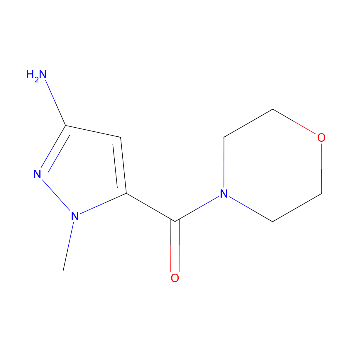 3-Amino-1-methylpyrazol-5-yl morpholin-4-yl ketone molecular structure, CAS 1174832-12-2