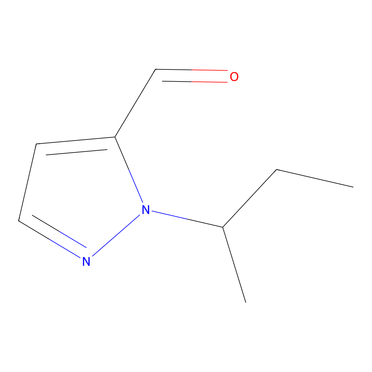 1-(butan-2-yl)-1H-pyrazole-5-carbaldehyde molecular structure, CAS 1174833-73-8