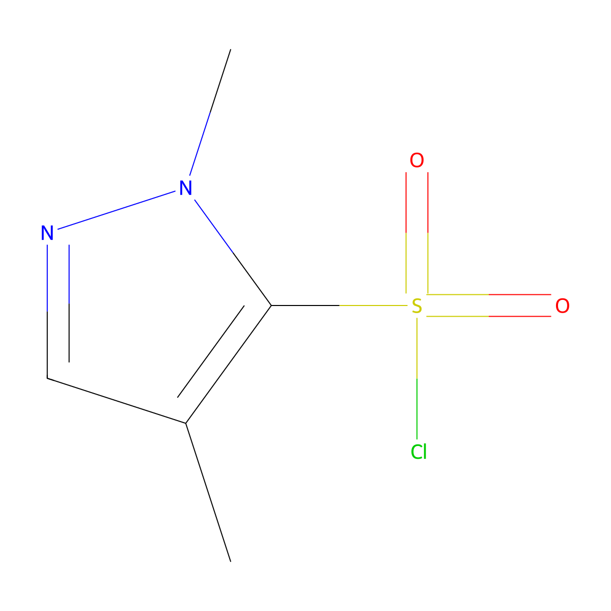 1,4-dimethyl-1H-pyrazole-5-sulfonyl chloride molecular structure, CAS 1174834-52-6