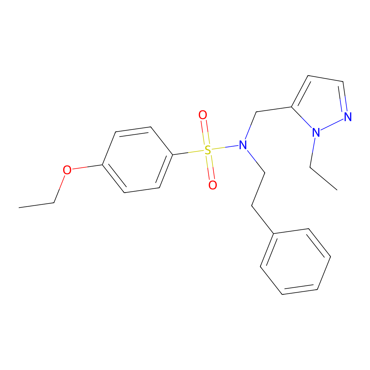 4-ethoxy-N-[(1-ethyl-1H-pyrazol-5-yl)methyl]-N-(2-phenylethyl)benzenesulfonamide molecular structure, CAS 1174836-19-1