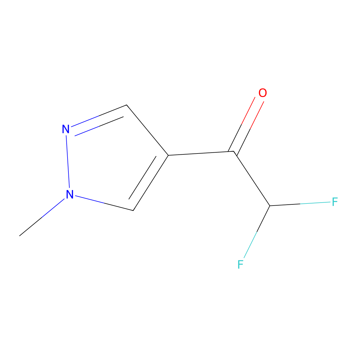 2,2-difluoro-1-(1-methyl-1H-pyrazol-4-yl)ethanone molecular structure, CAS 1174839-82-7