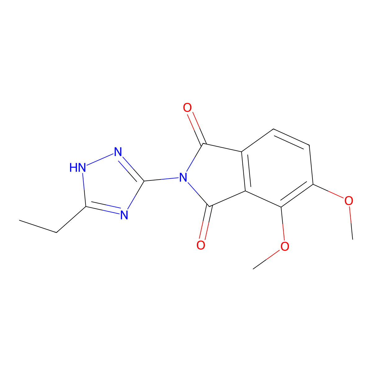 2-(5-ethyl-1H-1,2,4-triazol-3-yl)-4,5-dimethoxyisoindole-1,3-dione molecular structure, CAS 1174840-49-3