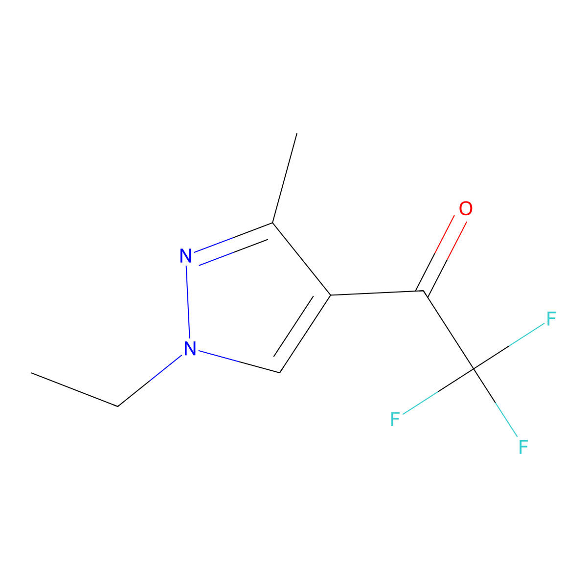 1-(1-ethyl-3-methyl-1H-pyrazol-4-yl)-2,2,2-trifluoroethanone molecular structure, CAS 1174844-13-3