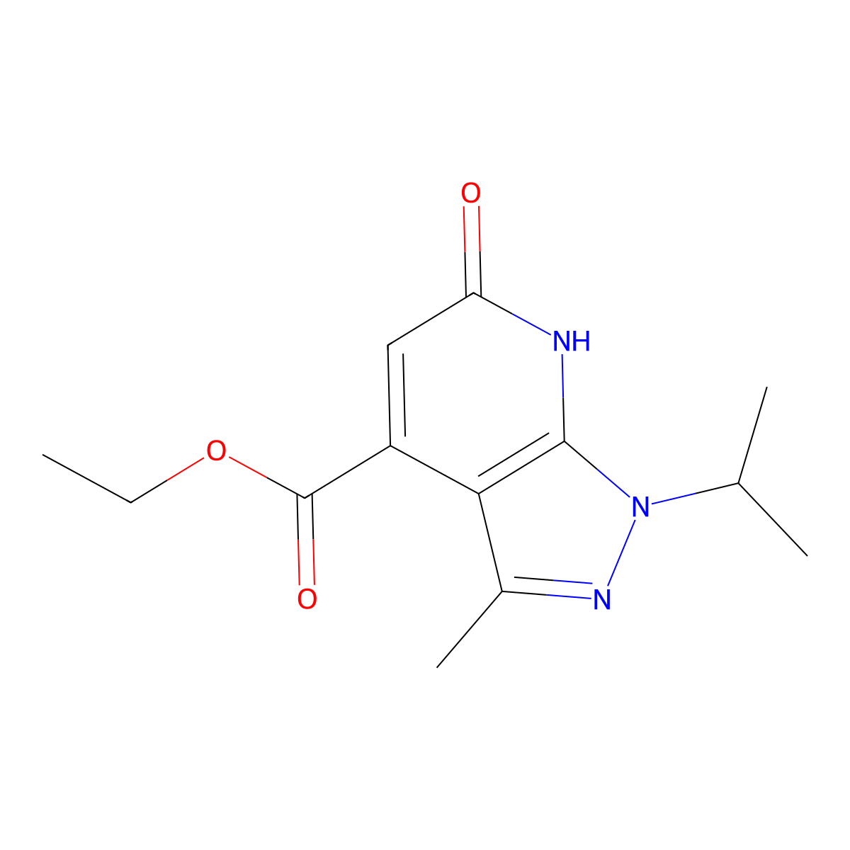 Ethyl 1-isopropyl-3-methyl-6-oxo-6,7-dihydro-1h-pyrazolo[3,4-b]pyridine-4-carboxylate molecular structure, CAS 1174844-27-9