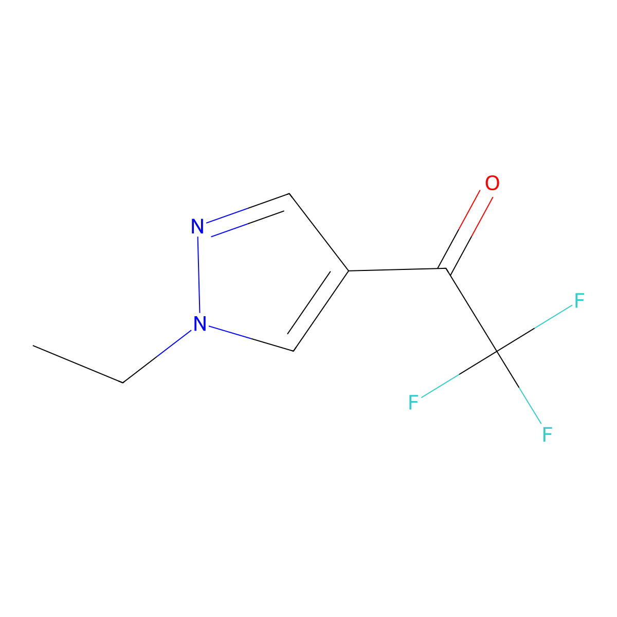 1-(1-ethyl-1H-pyrazol-4-yl)-2,2,2-trifluoroethan-1-one molecular structure, CAS 1174848-25-9