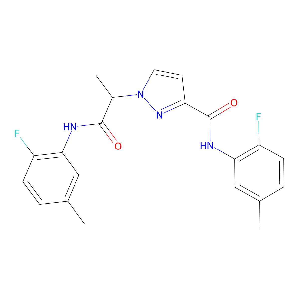 N-(2-Fluoro-5-methylphenyl)-3-[[(2-fluoro-5-methylphenyl)amino]carbonyl]-alpha-methyl-1H-pyrazole-1-acetamide molecular structure, CAS 1174851-05-8