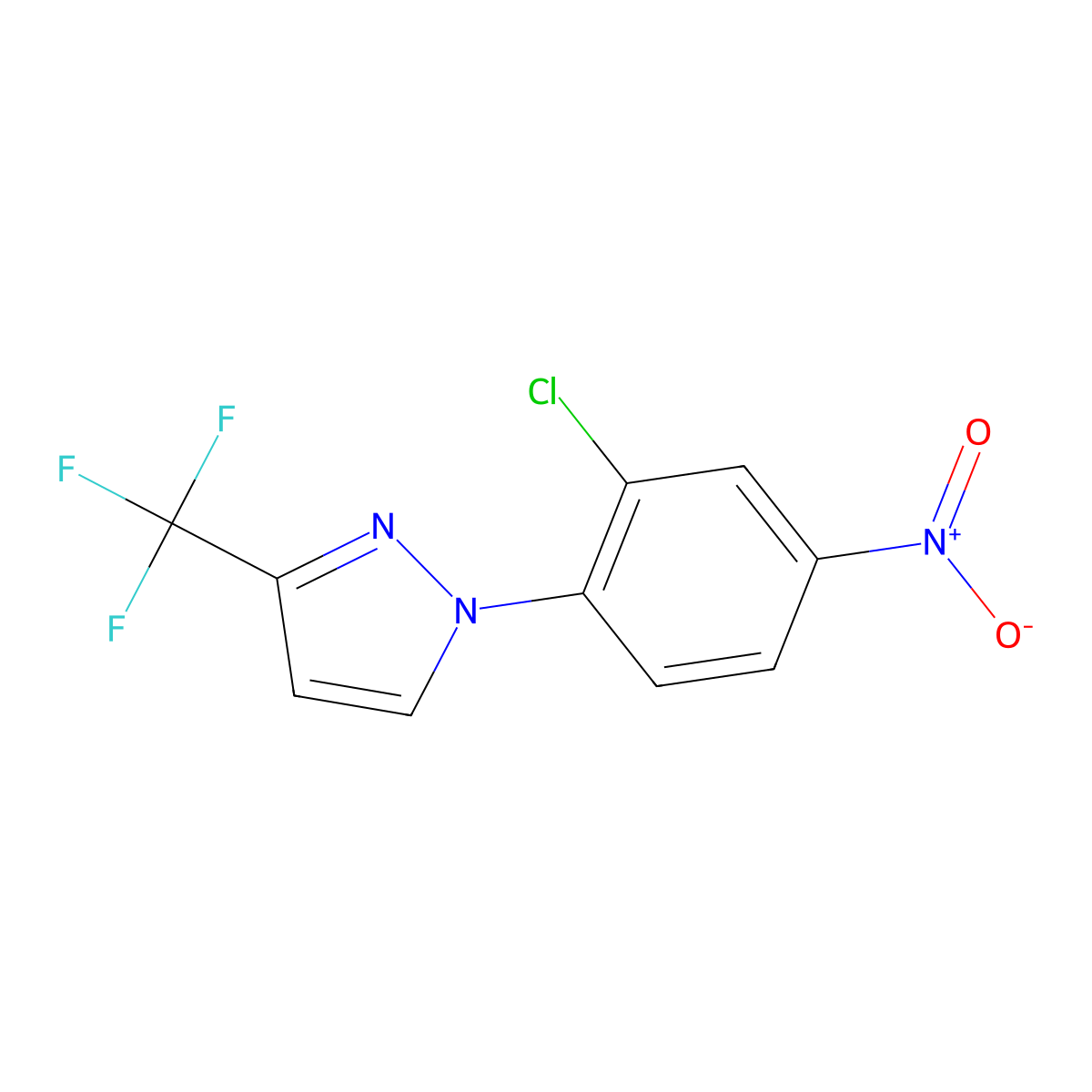 1-(2-chloro-4-nitrophenyl)-3-(trifluoromethyl)-1H-pyrazole molecular structure, CAS 1174851-16-1