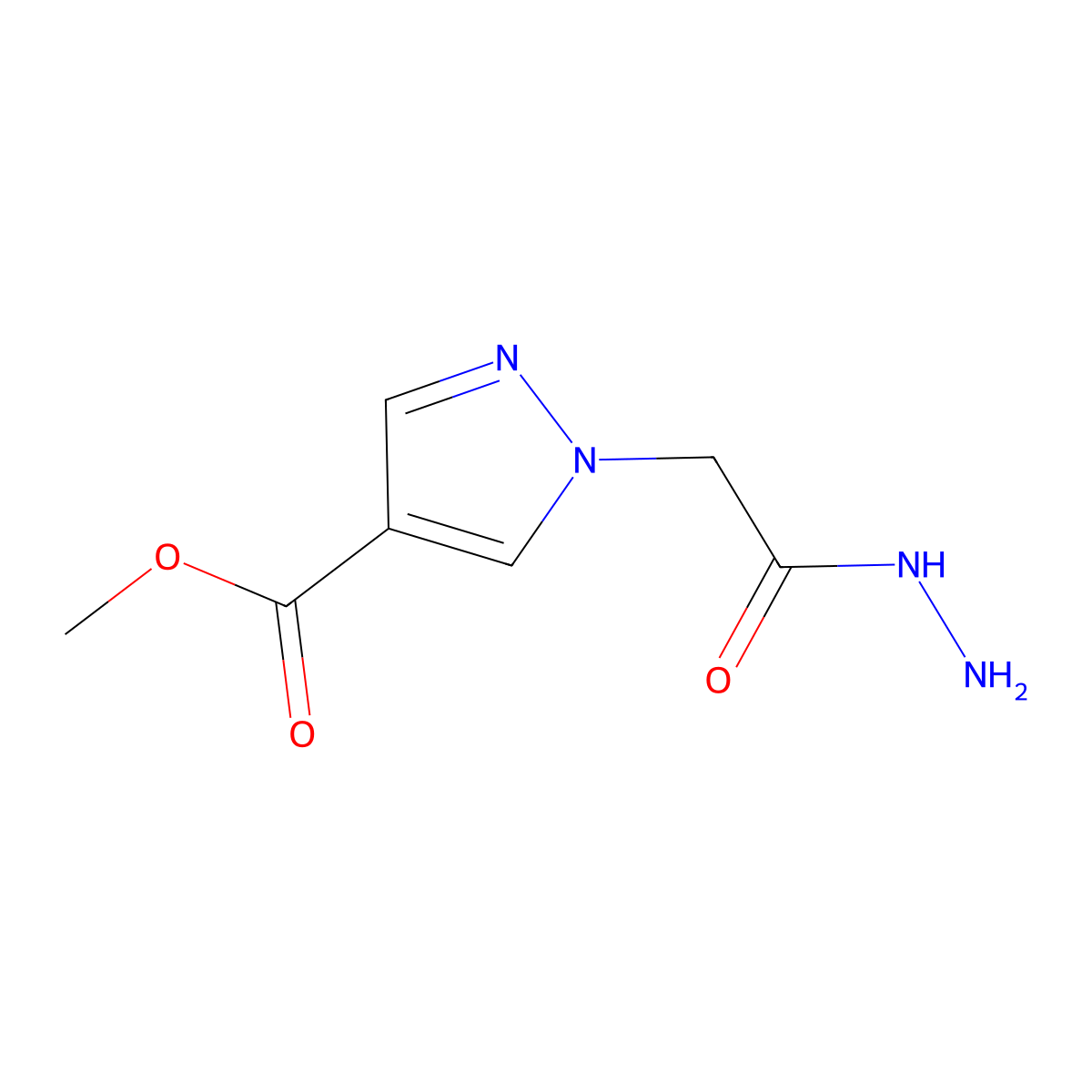 methyl 1-(2-hydrazinyl-2-oxoethyl)-1H-pyrazole-4-carboxylate molecular structure, CAS 1174853-18-9