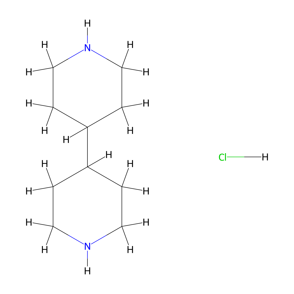 4-(4-Piperidyl)piperidine, chloride molecular structure, CAS 1174855-68-5